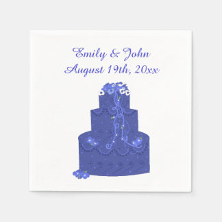 Royal Blue Wedding Cake Napkin
