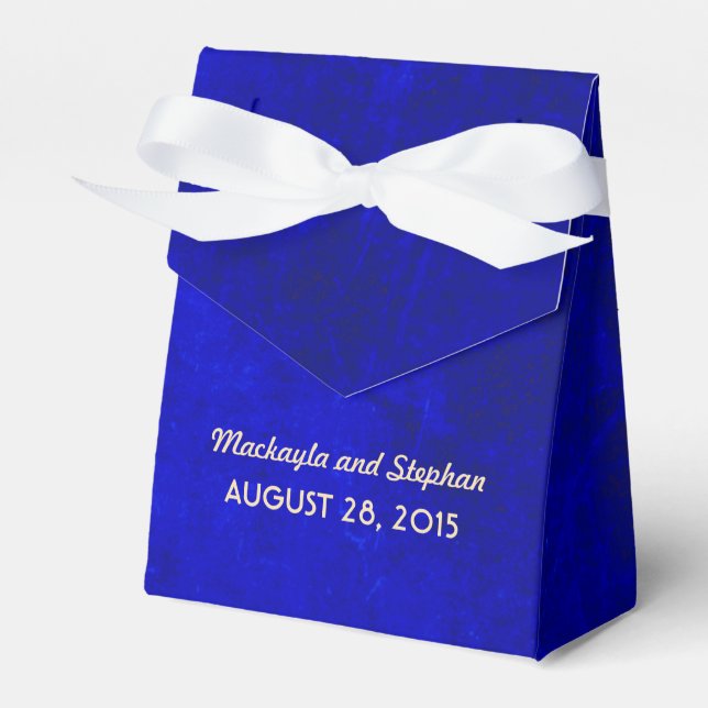royal blue wedding favor box (Front Side)