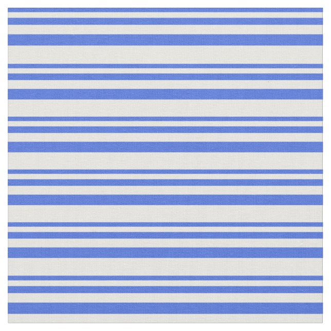 Royal Blue & White Coloured Lines Fabric (Close Up)