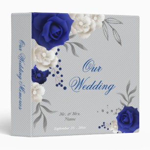 royal blue white flowers grey photo album binder