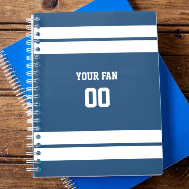 Royal Blue & White Football Team Personalized Notebook (Creator Uploaded)