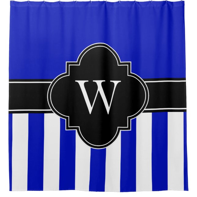 Royal Blue White LG Stripe 1ICBR Black Monogram (Front)
