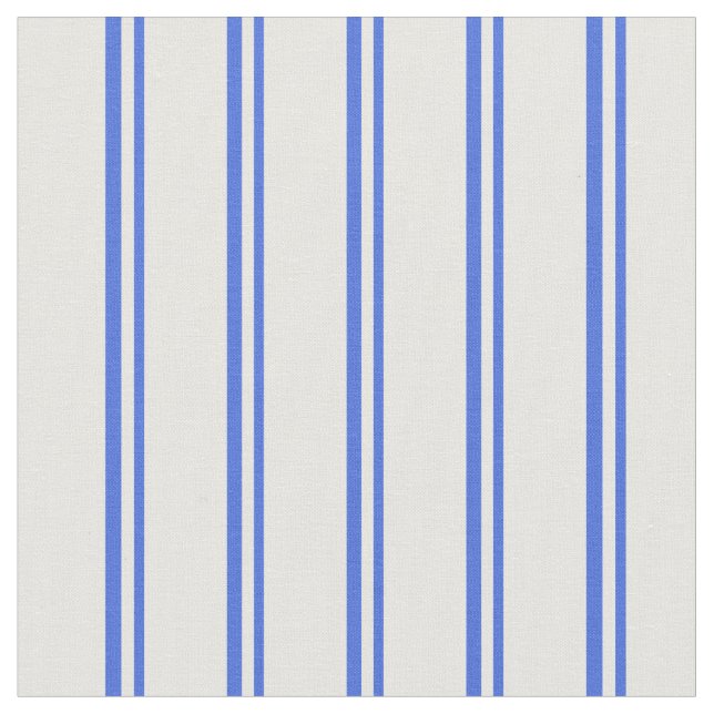 Royal Blue & White Lines/Stripes Pattern Fabric (Close Up)