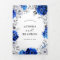 Royal Blue White Metallic Silver Floral Wedding