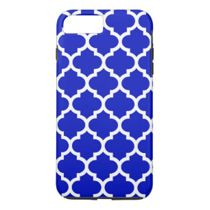 Royal Blue White Moroccan Quatrefoil Pattern #5 iPhone 8 Plus/7 Plus Case