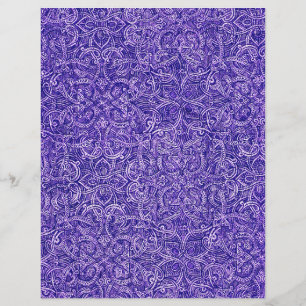 Royal blue white ornate pattern scrapbook paper