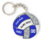 Royal Blue White Personalized Volleyball Keychains