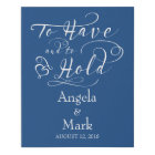 Royal Blue White Personalized Wedding Sign