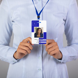 Royal blue white profile photo business corporate badge