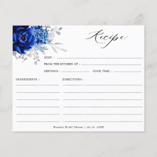 Royal Blue White Silver Bridal Shower Recipe