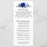 Royal Blue White Silver Metallic Floral Wedding Program<br><div class="desc">Elegant royal blue white silver theme wedding program featuring elegant bouquet of royal blue,  Navy,  silver,  pure white colour rose flowers buds and sage green eucalyptus leaves. Please contact me for any help in customization or if you need any other product with this design.</div>