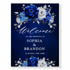 Royal Blue White Silver Metallic Wedding Welcome F
