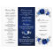 Royal Blue White Silver Tri-fold Wedding Program