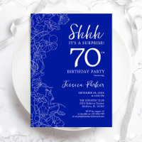 Royal Blue White Surprise 70th Birthday