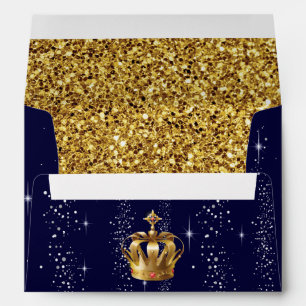 Royal Blue with Crown Blue & Gold Envelope