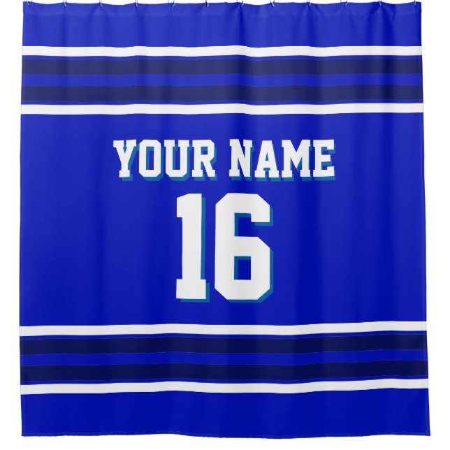 Royal Blue with Navy White Stripes Sports Jersey (Front)