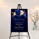 Royal Blue Yellow Gold Floral mariage Bienvenue