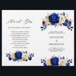 Royal Blue Yellow Gold Floral Wedding Program<br><div class="desc">Elegant royal blue gold theme wedding program featuring elegant bouquet of royal blue,  Navy,  gold,  yellow  colour rose flowers buds and eucalyptus leaves. Please contact me for any help in customization or if you need any other product with this design.</div>