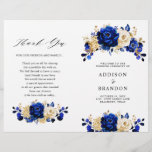 Royal Blue Yellow Gold Floral Wedding Program<br><div class="desc">Elegant royal blue gold theme wedding program featuring elegant bouquet of royal blue,  Navy,  gold,  yellow  colour rose flowers buds and eucalyptus leaves. Please contact me for any help in customization or if you need any other product with this design.</div>