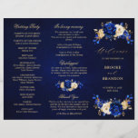 Royal Blue Yellow Gold Floral Wedding Program<br><div class="desc">Elegant royal blue gold theme wedding program featuring elegant bouquet of royal blue,  Navy,  gold,  yellow  colour rose flowers buds and eucalyptus leaves. Please contact me for any help in customization or if you need any other product with this design.</div>