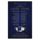 Royal Blue Yellow Gold Floral Wedding Programme