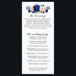 Royal Blue Yellow Gold Metallic Floral Wedding Program<br><div class="desc">Elegant royal blue gold theme wedding program featuring elegant bouquet of royal blue,  Navy,  gold,  yellow  colour rose flowers buds and eucalyptus leaves. Please contact me for any help in customization or if you need any other product with this design.</div>