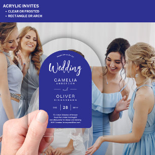 Royal Blue Zazzle Acrylic Wedding Invites  Invitations