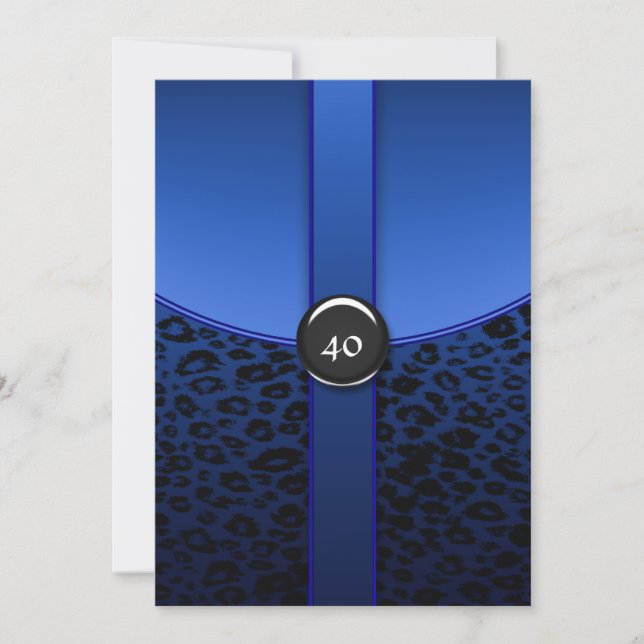 Royal Blue Zebra Birthday Party  Invitations (Front)