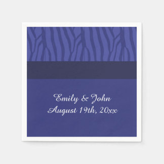 Royal Blue Zebra Pattern Napkin