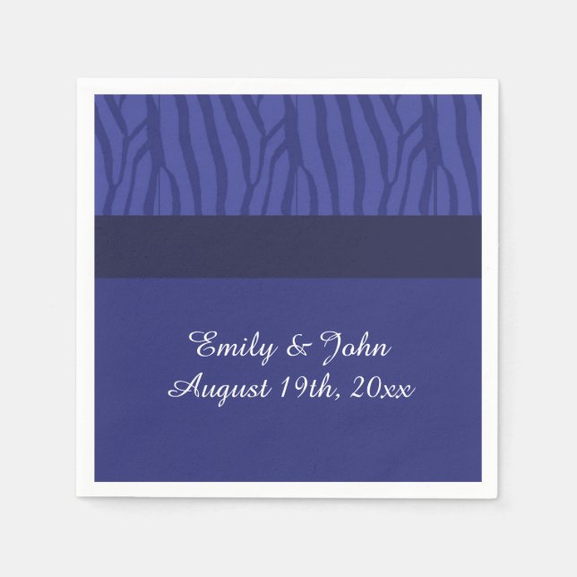 Royal Blue Zebra Pattern Napkin (Front)