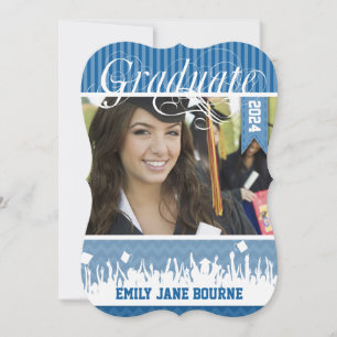 Royal Blue Zig Zag Senior Picture Class of Announcement