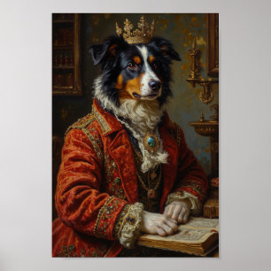 Royal Border Collie Portrait Poster