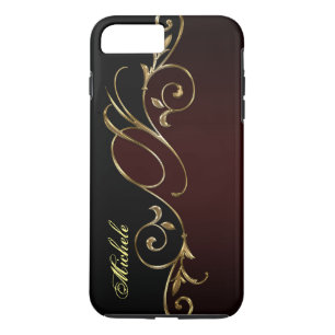 Royal Burgundy Gold iPhone 7 Plus Monogram Case-Mate iPhone Case
