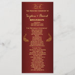 Royal Burgundy Gold Peacock Wedding Program Custom<br><div class="desc">Unique Design featuring Royal Burgundy Gradient background and abstract Gold Sparkling Peacocks for your special wedding event. It will give an unique touch to your wedding style. Be different! Personalize with your own information. If you need to move the text, or change the size, font, or colour, click Customize It...</div>