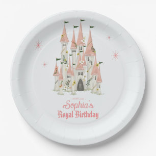 Royal Castle Birthday Party Plates Pink