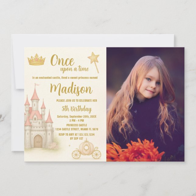 Royal Castle Princess Invitation d'anniversaire (Devant)