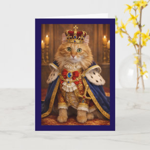 Royal cat birthday card