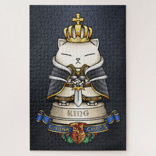 Royal Cat Chess King Piece Jigsaw Puzzle