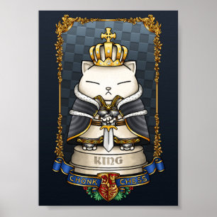 Royal Cat Chess King Piece  Poster