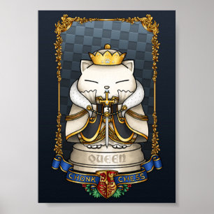Royal Cat Chess Queen Piece  Poster