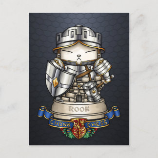 Royal Cat Chess Rook Piece Holiday Postcard