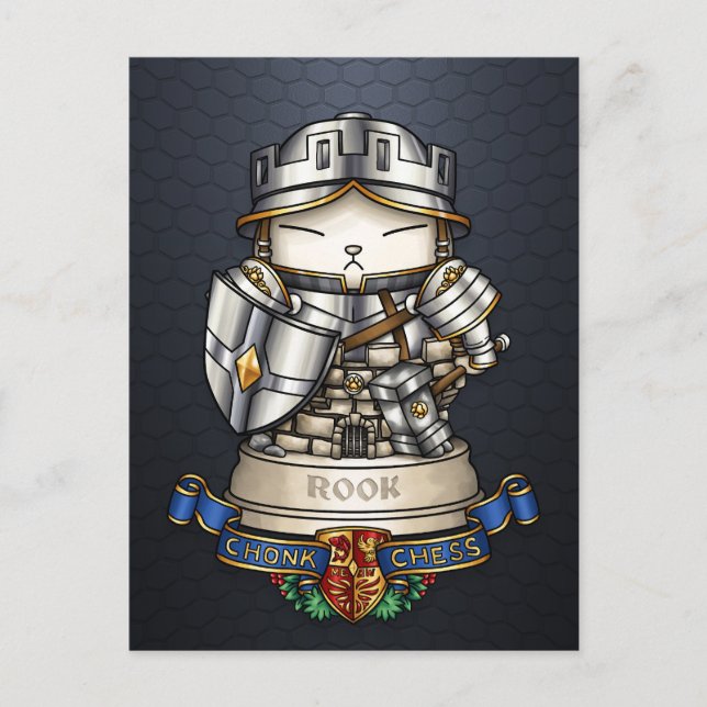 Royal Cat Chess Rook Piece  Holiday Postcard (Front)