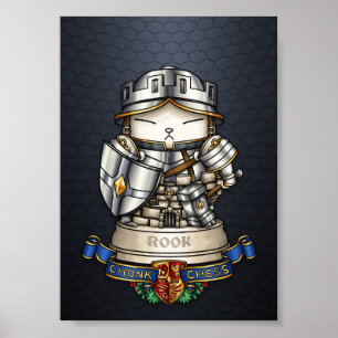 Royal Cat Chess Rook Piece  Poster