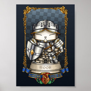 Royal Cat Chess Rook Piece  Poster