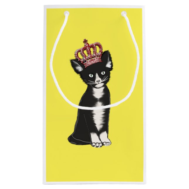 Royal Cat Crowned Small Gift Bag (Back)