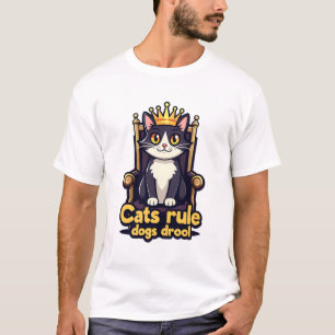 Royal Cat Throne T-Shirt - Cats Rule, Dogs Drool