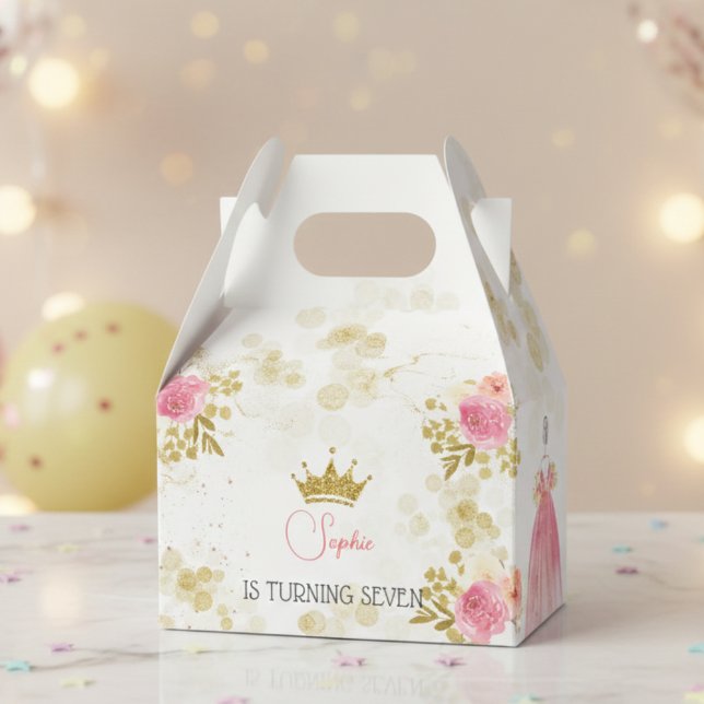 Royal celebration pink princess birthday favor box (Creator Uploaded)