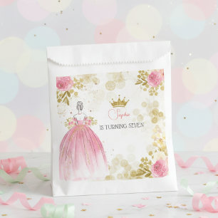 Royal celebration pink princess birthday favour bag
