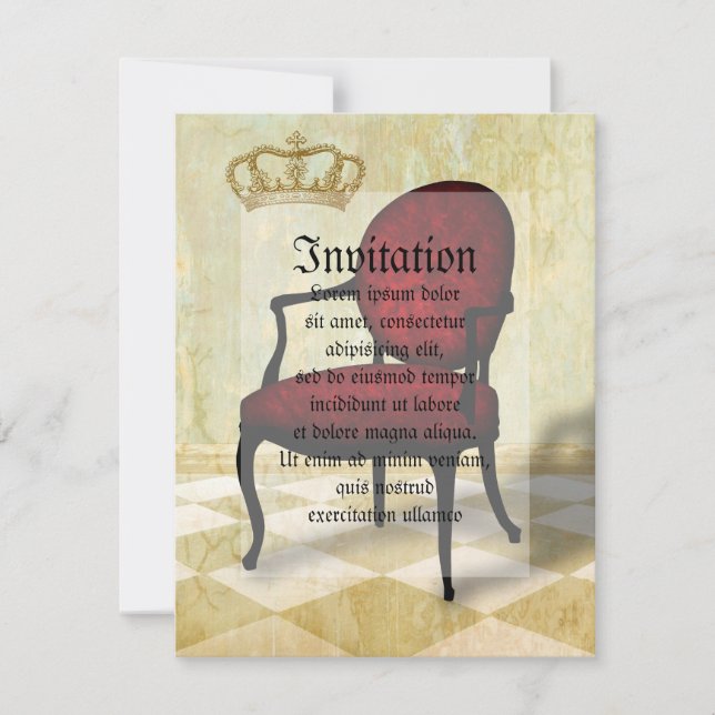 Royal Chair and Crown Invitation (Front)