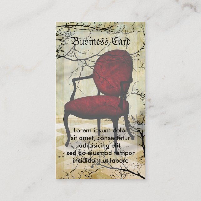 Royal Chair with Branches Business Card (Front)